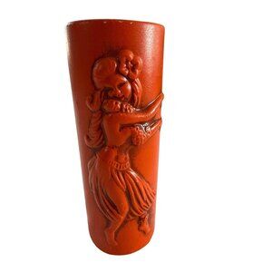 Vinatge Orchids of Hawaii orange Tiki mug 6 1/2” Souvenir Cup